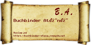 Buchbinder Aténé névjegykártya